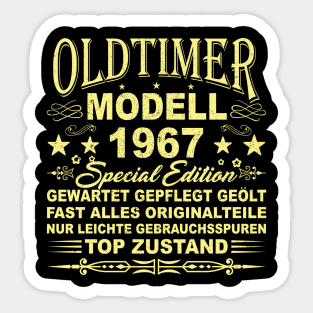 OLDTIMER MODELL BAUJAHR 1967 Sticker